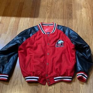 Northern Illinois University Huskies Red and Black Varsity Jacket